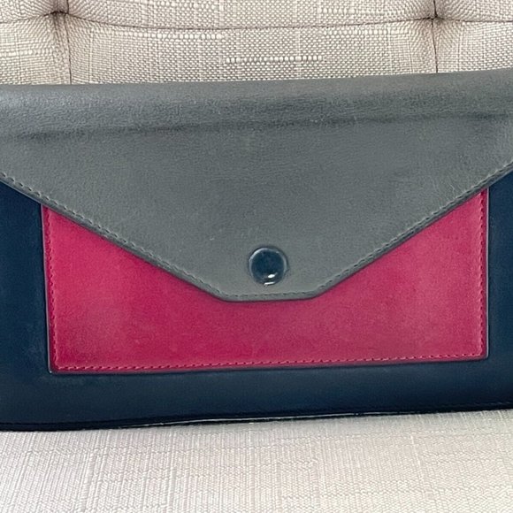 Celine TriColor Envelope Wallet Clutch Multi Color Bag with Card Slots - Picture 1 of 12